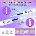 2 x Wispy False Eyelashes Kit With Bond, Seal and Tweezer, 7 Pairs Natural Look Fake Cat Eye Lashes Strips Thin Band Extensions Waterproof Easy Eyelashes for Beginners RQ27