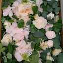 Ling's Moment 9FT Spring Flower Garland for Backdrop Decorations - Wedding Arch Flowers, Eucalyptus & Rose, Artificial Floral Garland for Mantel - Sweetheart Table Decor for Reception, Cream