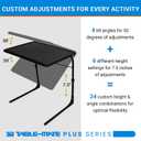 Table-Mate TV Tray Table | Portable Desk Folding Dinner Tray, Couch Table Trays for Eating Snack Food, Portable Laptop Desk, Bed Trays for Eating | Adjustable TV Trays with 3 Angles and Cup Holder, 20"D x 25"W x 30"H