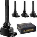 Set of 4 Ignition Coil Pack Fits for 2.0 2.5 2012 2013 2014 2015 2016 2017 2018 2019 Mazda 3 Mazda 6 CX3 CX5 MX5 CX-3 CX-5 MX-5 Mazda3 Mazda6 Coils OE# UF656 5C1894