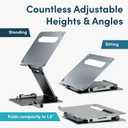 Lifelong Ergonomic Laptop Stand, Adjustable Height up to 20", Laptop Riser Computer Pulpit Stand for Laptops 10-17 Inches, Fits MacBooks, Laptops, Laptop Holder