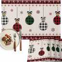 Christmas Placemat Xmas Ball Buffalo Plaid Place Mats for Dining Room Dinner Table Snowflake Washable Table Mats Kitchen Decorations Set of 6