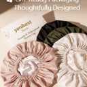 Yanibest Satin Lined Shower Cap for Women Reusable Waterproof, Frizz Free & Large Bath Cap with Soft Elastic Band, Luxury Hair Protection Caps (Peachy Pink)