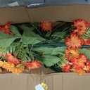 Artificial Fall Mum Flowers for Outdoor, Faux Chrysanthemum Bushes UV Resistant, Waterproof Floral Arrangements, Fake Autumn Daisy Flowers for Front Door Patio Garden Yard Planter Home Decor, Orange