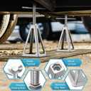 PAULINN RV Stabilizer Jacks 4 Pack, Heavy Duty Aluminum Jack Stands for Travel Trailer Camper, Single Screw Jack Support up to 6000 Lbs, Adjustable from 11 inch to 17 inch