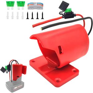 12v Battery Adapter, with Fuse and Wire Terminal,Battery Adapter for 12V,12 AWG Wire Power Wheel Adapter for 12v Dock Power Connector, Not Included Battery (1 PCS)