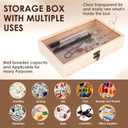 Piping Tip Organizer, Equipped with 200 Pcs of Cake Flower Nails, Holds 60 Piping Tips, Cake Decorating Tools, Baking Tools, Cake Decorating Tips Storage Box Made with Wood