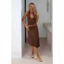 Goafuliy Two Piece Sets for Women Summer - Backless V Neck Halter Tops Asymmetrical Flowy Skirt Y2k Outfits, Small
