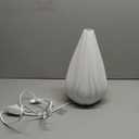 RONDURE 12.5" Modern Ceramic Table Lamp, Fully Dimmable Modern Bedside Lamps for Bedroom, Living Room and Nightstand, White Translucent Ceramic Shade, Warm Ambient Lighting, Corded, Bulb Included