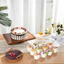HouseJoy Acacia Wood Cake Stand with LidExtra Large 17" Rectangular Cake Holder,2in1 Dessert Table Display Set & Charcuterie Board,Acrylic Cake Dome Cover for Cheese/Veggie/Desert /Chips & Dip