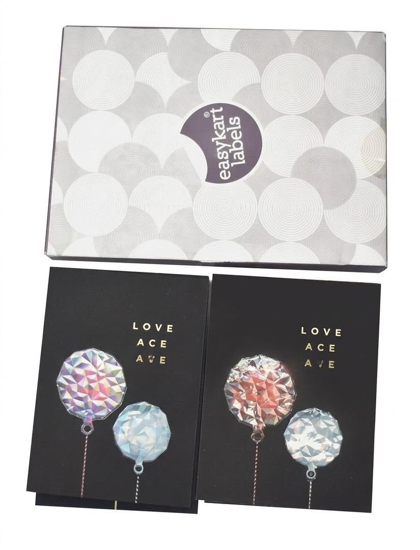 EasyKart Labels Joy Peace Love Christmas Greeting Cards 18 Pack w Envelopes