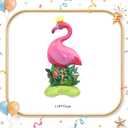 4Pcs Tropical Flamingo Balloons Set, 46 Inch Flamingo & 33 Inch Hibiscus Flower Balloons, Hawaiian Luau Party Decorations, Aloha Summer Pool Party Decor, Flamingo Balloons for Beach Birthday