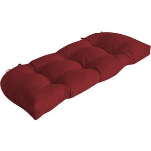 Arden Outdoor Wicker Settee Cushion, 41.5 x 18, Rain-Proof, Fade Resistant Ruby Red Leala