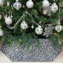 Christmas Tree Collar with Sparkling Sequin Tree Skirt for Holiday Home Decor Xmas Tree Ring(Silvergrey, X-Large)