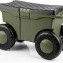 Pure Garden Rolling Garden Cart with Seat, Green, 21.7"D x 11.4"W x 13.2"H