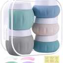 GLAMFIELDS TSA Approved 2Pcs 1.7oz+3Pcs 1oz Travel Size Silicone Jars BPA Free, Leak-proof Travel Essentials with Lid for Cosmetic Face Hand Body Cream Green (5Pack)