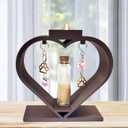 Pet Memorial Gift for Loss of Dog/Cat, Heart Shape Tealight Candle Holder with Glass Bottle for Pet's Teeth Whiskers or Ashes, Pet Sympathy, Thoughtful Remembrance, Bereavement Gifts (colorA)