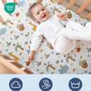 2-Pack Mini Crib Sheets Fitted - Pack N Play Sheets for Pack and Play Mattress - Stretchy Soft Microfiber Playard Bedding - Mini Toddler Bed Cover Boys & Girls - Easy-Fit, Oeko-Tex, 38 x 24in - Safari