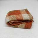 Orange Plaid Fall Throw Pillow Covers 20x20 Inch Set of 2, Boucle Decorative Pillow Covers,Cozy Fluffy Home Living Room Farmhouse Decor for Sofa Couch Bed