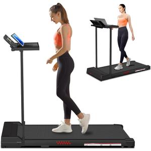 Portable Treadmills for Home, Compact Treadmill with Handles, 3.0HP Electric Walking Pad Treadmill with Removable Desk Workstation, Running Machine for Home Office