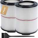 Replacement Filter for Craftsman 9-38754 CMXZVBE38754 Red Stripe General Purpose Wet Dry Vac, Compatible with Craftsman 5/6/8/9/12/14/16/20 Gallon Vacuum, 2 Pack