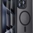 Designed for iPhone 15 Pro Case, Compatible with MagSafe, with Privacy Screen Protectors X2, [Camera Protection] [15FT Military Drop Protection] Shockpoof Phone Case, 6.1'', Black