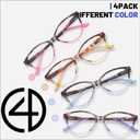 Przene 4 Pack Cat Eye Reading Glasses for Women Blue Light Blocking Readers 2.75