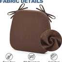 Shinnwa Dining Chair Cushions Set of 4, Non-Slip Kitchen Chair Cushions with Detachable Straps and Machine Washable Cover, 4 Pack, 17x16x2in, Brown