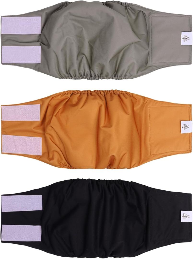 CuteBone Dog Diapers Male Washable Belly Band for Male Dogs Wraps 3 Pcs, Small