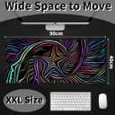 Benvo Extended Mouse Pad with Stitched Edges Extra Large Gaming Mousepads with Non-Slip Rubber Base and Micro-Weave Cloth Desk Mat for Gamer Office Home(35.4x15.7 inch, Colorful Star Line)