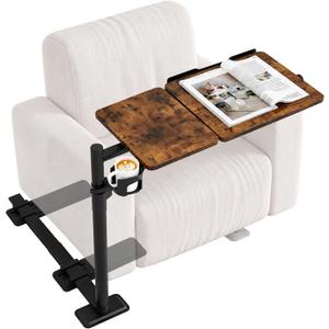 Aothia PRO X-Large Swivel Table for Recliner, Home Office - Rustic Brown