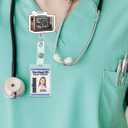 2 x Funny Nurse Badge Reel, Please Be Patient with Me RN Badge Buddy, Cute ID Work Badge Holder with Retractable Alligator Clip for Nurses RN EN Doctor Paramedic Teachers Medical Office Womens