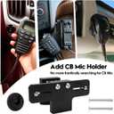 Cup Holder RadioMount (with CB Mic Holder) - Clamping Mount, CB Radio Mounting Brackets, GPS Vehicle Mounts Fit for CB Pro Satellite Radio & All Universal 2 Hole fit AMPS Pattern mounting Device