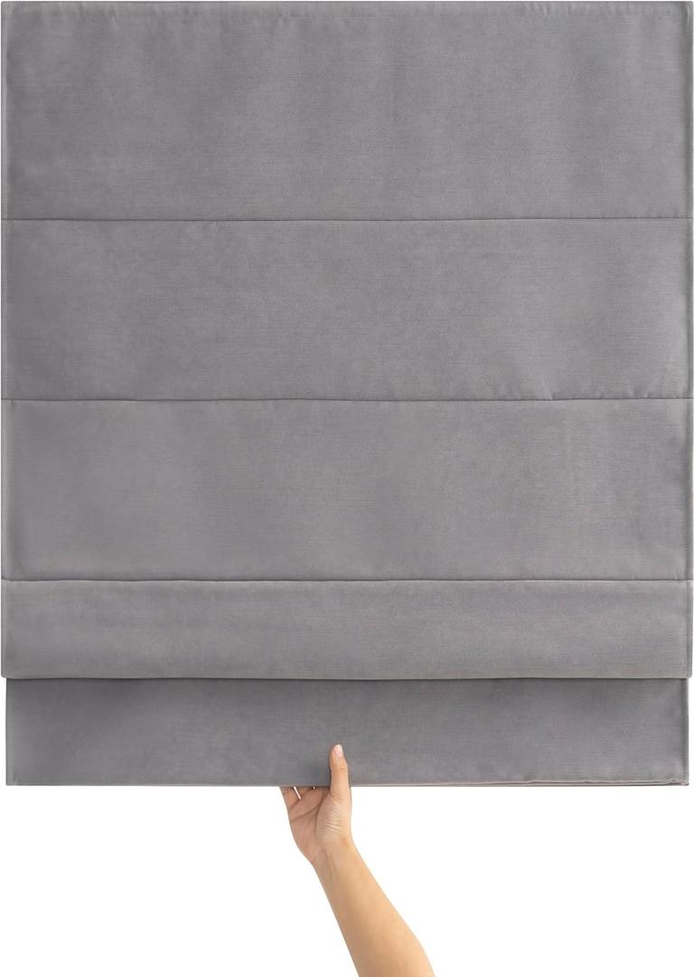 Blackout Roman Shades Cordless for Windows, Pull Down Window Shades Blinds with Heavy 430GSM Chenille & White Backing & Thermal Insulated & Hidden Cords, 39x72 Inches (Charcoal Gray)