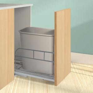 hehimhis Cabinet Sink Organizer 35qt Pull Out Trash Can Under with Soft-Close Slides. Cabinet Trash Can Pull Out Kit Comes with Door Mounting Kit for Kitchen, Laundry, Bath