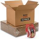 BOX USA Moving Boxes 20"L x 20"W x 15"H (12-Pack) Large + Packaging Tape - Shipping, Mailing, Packing, Packaging and Storage