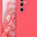 Magnetic Phone Case for Samsung Galaxy S25 Plus 5G 6.7" inch Liquid Silicone Soft Rubber Durable, Drop-Resistant, Slim, Solid Color, 2025 Support for Magsafe SM-S936U, SM-S936U1, Peach Pink