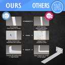 CLT Shelf Bracket( White) , 8 Quarter Inch (1/5") Thick- Max Load: 220 lb Rustic Industrial Modern Farmhouse Heavy Duty Corner Brace Joint Right Angle Bracket for DIY Table Bench, Pack of 6