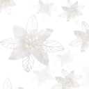 Boao 24 Pieces Christmas Glitter Artificial Poinsettia Flowers Christmas Flowers Decorations Wedding Xmas Tree New Year Ornaments (White)