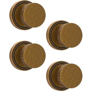 Asidrama 4 Pack Antique Brass Privacy Door Knobs with Lock, Vintage Door Handles with Antique Brass Door Knobs Interior for Bedroom or Bathroom, Heavy Duty Door Lever for Left Right Sided Doors