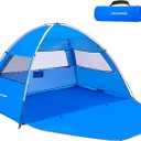 EchoSmile UPF 50+ Beach Tent Sun Shelter for 3 Person, Portable Beach Cabana Tent
