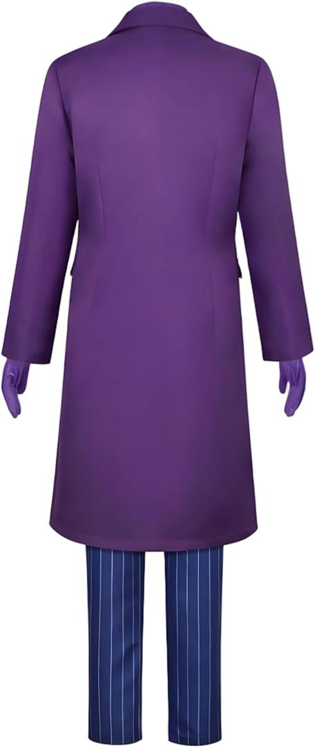 BIUTEY Mens Cosplay Costume Deluxe Purple Long Jacket Coat Shirt Vest Pants Outfit with Tie Halloween Cosplay Full Set (Large)