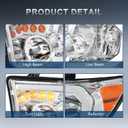 KUIPERAUTO Pair LED Headlights Assembly Compatible for Toyota Tundra 2007-2013 Clear Lens/Chrome Housing/Amber Dynamic Turn Lights with LED DRL Front Lamps Driver and Passenger Side#TO2502171