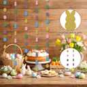 8 PCS Easter Glitter Bunny and Egg Garland, Easter Hanging Streamers Banners for Easter Spring Birthday Home Party Decoration Supplies