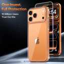 TAURI for iPhone 17 Pro Case, Full Camera Protection with Screen Protector, Anti-Yellowing Military-Grade Protection Shockproof Slim Phone Case for iPhone 17 Pro, Clear