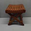 LOYPP Folding Bamboo Stool for Shower, Leg Shaving and Foot Rest, Natural Bamboo Folding Stool, Folding Bamboo Shower Seat, Fully Assembled, 12 Inch High
