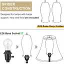 White Lamp Shades Set of 2, Bell Lamp Shades 6"Top x 13"Bottom x 10"High, Medium Shade Replacement Fabric Natural Linen Hand Crafted(Spider Fitter), Harp Holders Included, Easy Assembly Required