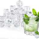100 Pcs Fake Ice Cube 0.7'' Acrylic Ice Cube, Reusable Ice Cubes Vase Fillers for Centerpieces (White)