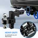 Adjustable Trailer Truck Drop Hitch - Fits 2 Inch Receiver Only, 6 Inch Drop Dual Ball Mount 2" and 2-5/16" Up to 12,500 LBS GTW, Heavy Duty Aluminum Towing Hitch with 2 Hitch Locks & 4 Silencer Pads