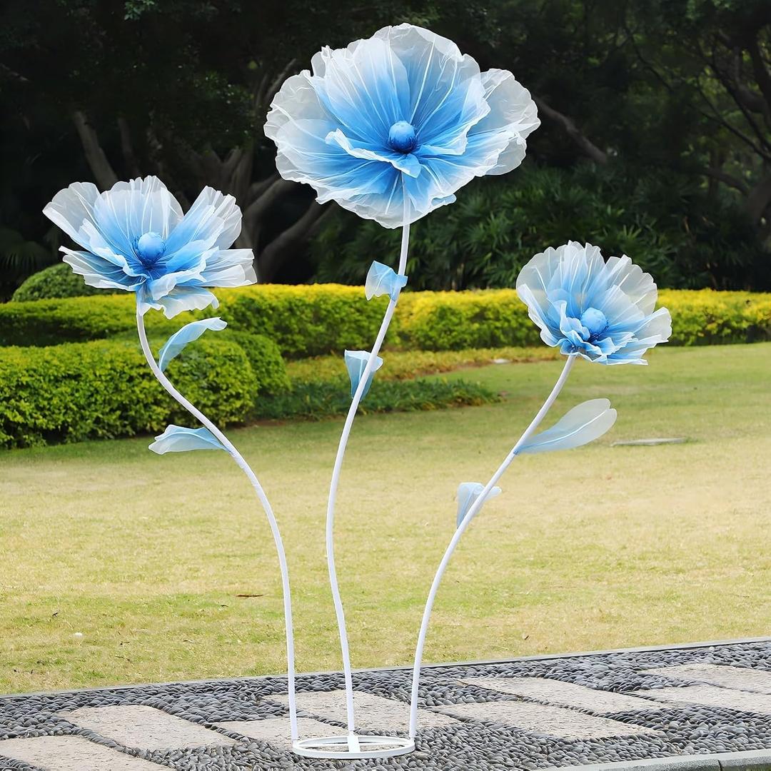 Giant Flowers for Decoration,Wedding Reception Essential,5.6 ft Huge Artificial Silk Flower,Ideal for Party Banquet Background Decor and Photographic Props(Blue)